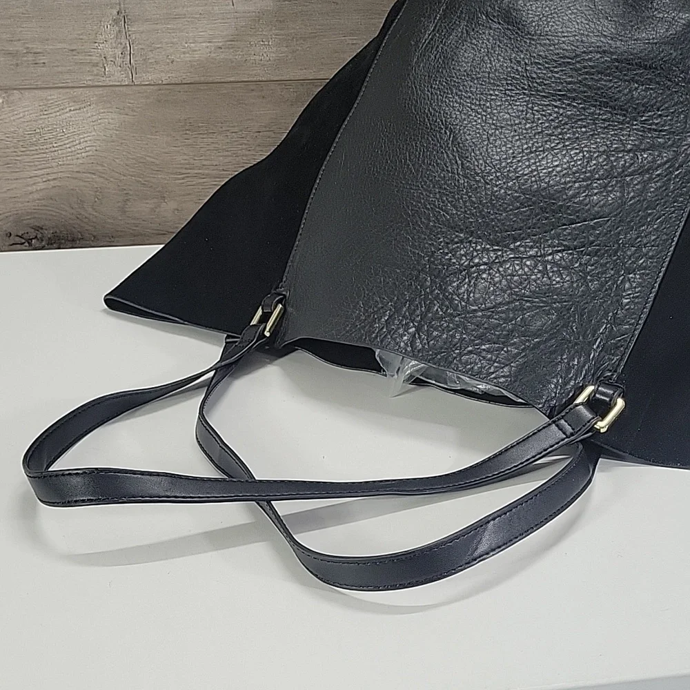 Large Margot Black Women’s Leather & Suede Tote Bag